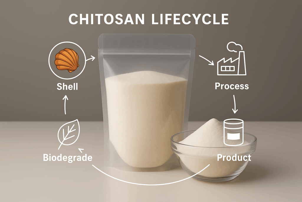 Earth-friendly chitosan lifecycle chart