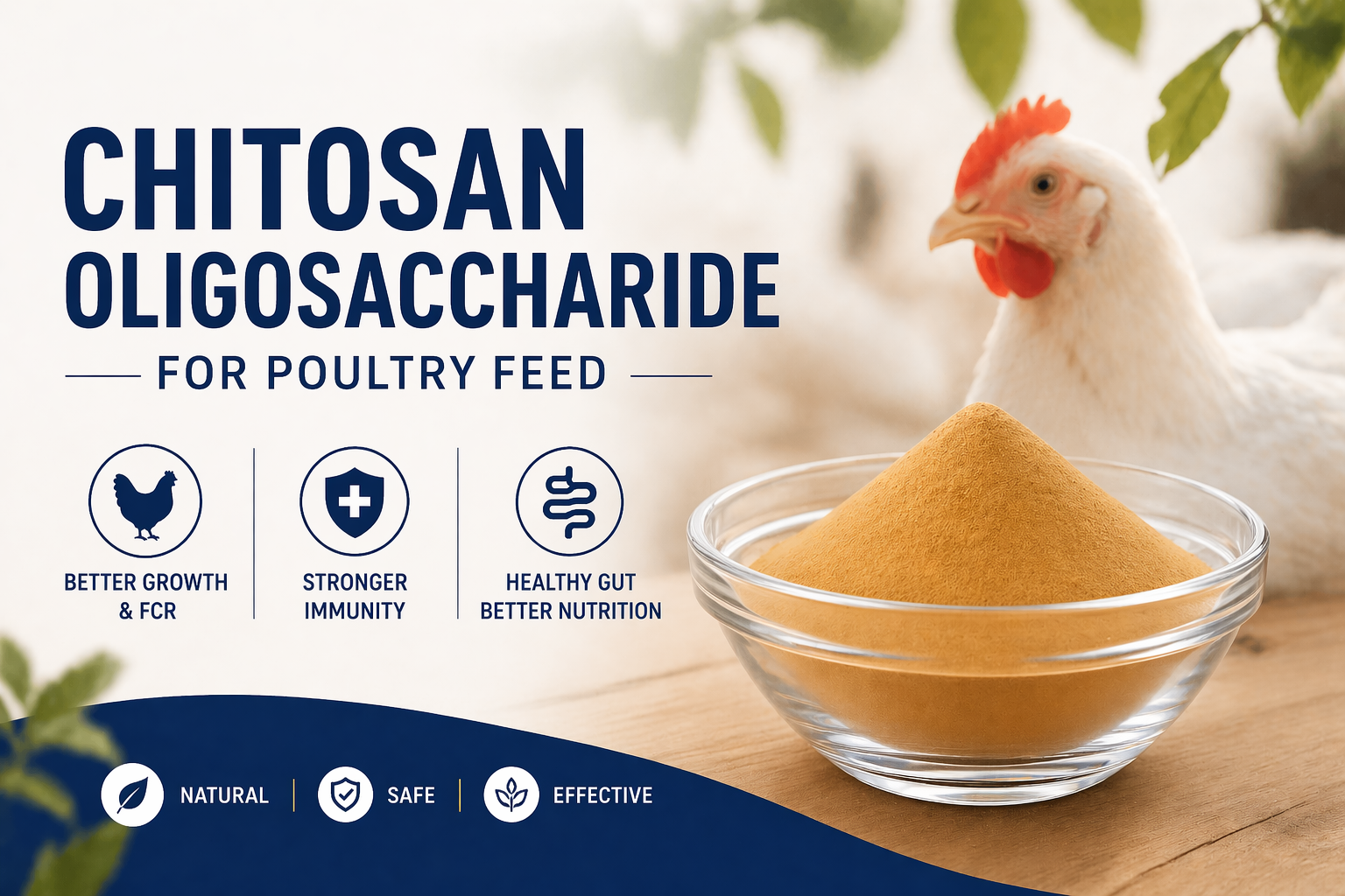 Chitosan Oligosaccharide for Poultry Feed Supplier | Feed Grade COS for Better FCR, Gut Health & Poultry Growth